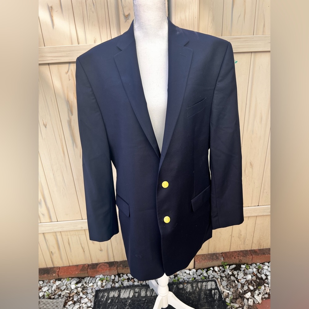 Ralph Lauren Dark Blue wool Blazer with Yellow Buttons